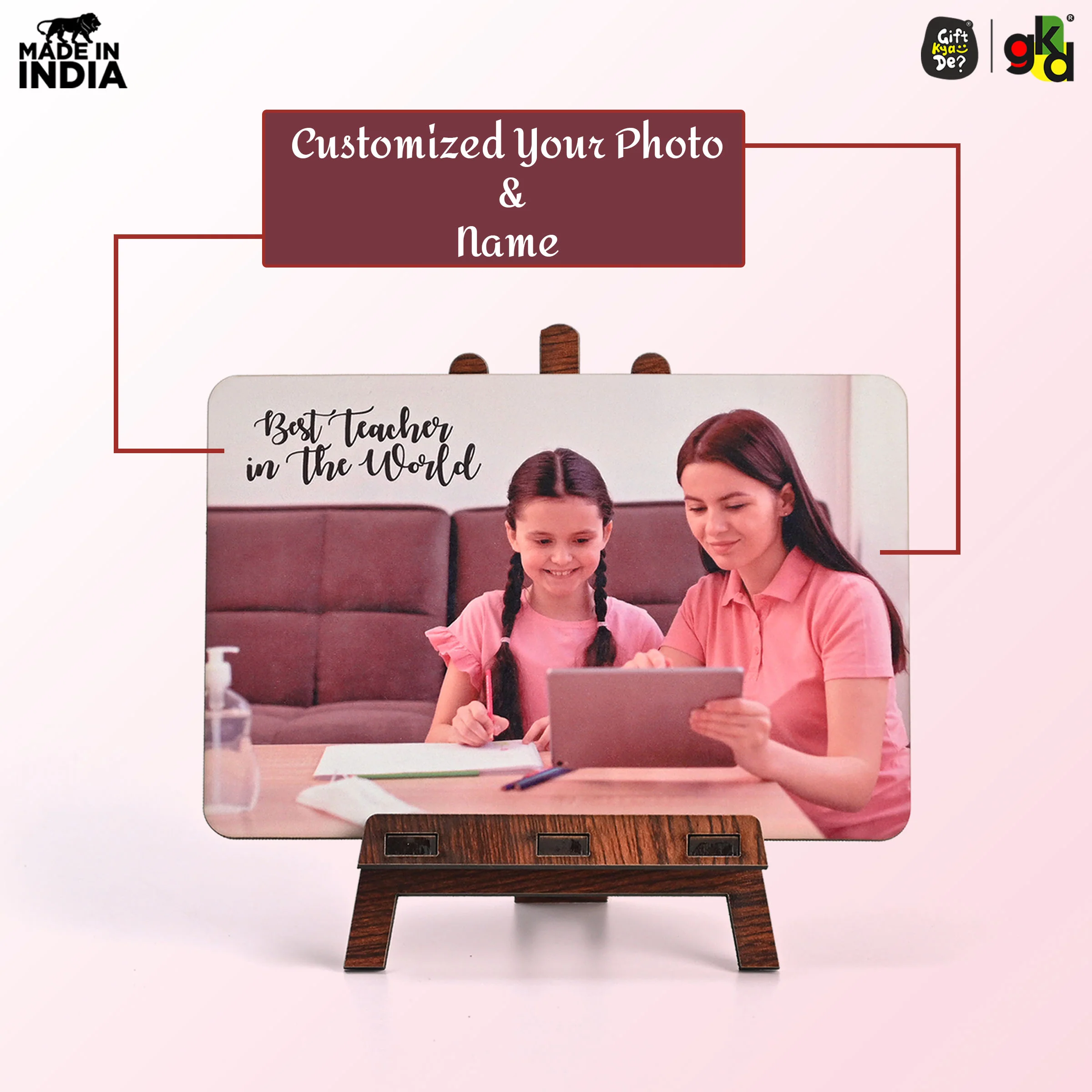 Customizable Photo Frame Design With Stand | Pre-Printed Custom Images for Family, Friends, and Special Moments | Unique Gift for Home Décor